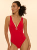 Maillot de bain 1 pièce bonnet mousse sans armature - Ecarlate