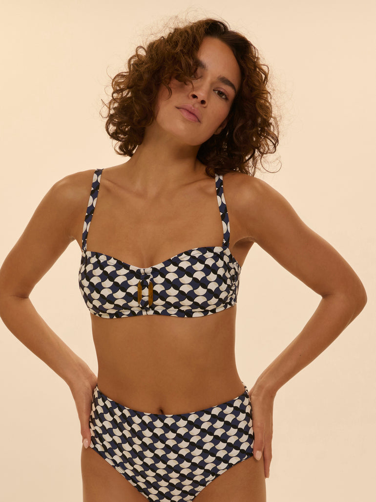 Haut de maillot de bain bandeau mousse avec armatures - Imprimé sailling