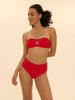 Culotte de bain taille haute - Ecarlate