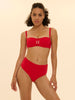 Culotte de bain taille haute - Ecarlate