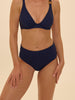 Culotte de bain taille haute - Marine