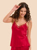 Top broderie - Rouge Opéra