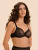 Soutien-gorge avec armatures moulé décolleté plongeant - Noir