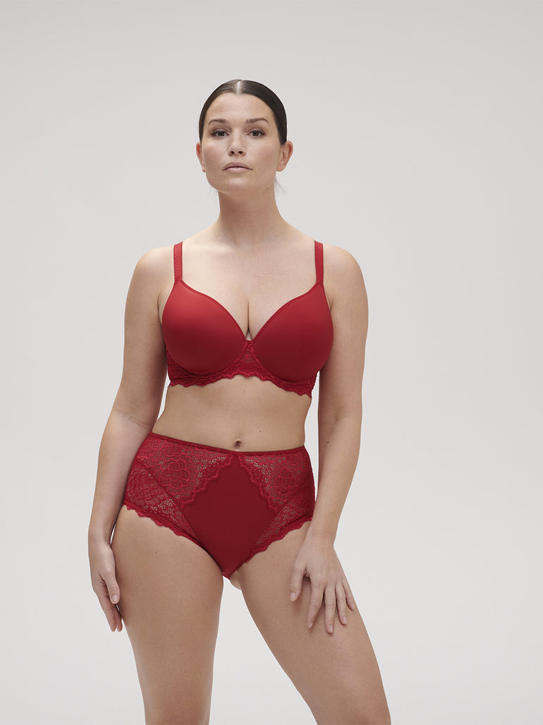 Soutien-gorge spacer décolleté plongeant - Rouge Tango