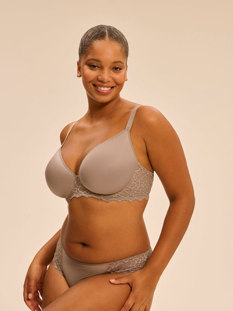 Soutien-gorge spacer décolleté plongeant - Grège