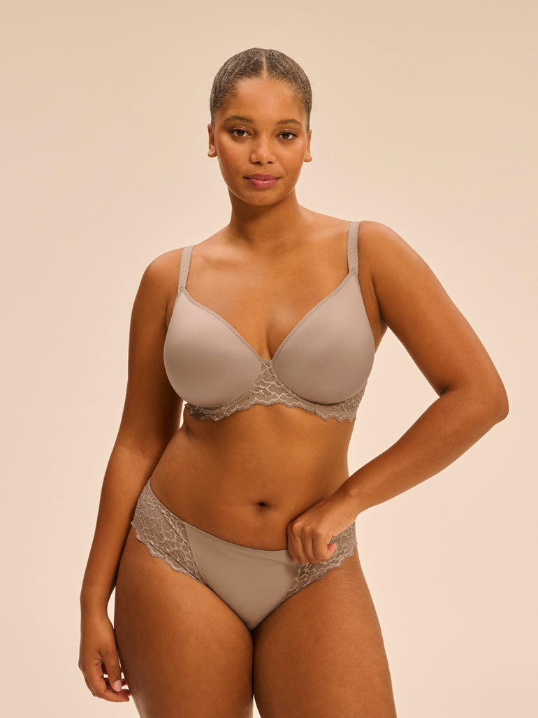 Soutien-gorge spacer décolleté plongeant - Grège