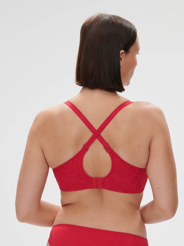 Soutien-gorge sans-armatures structuré - Rubis/rose