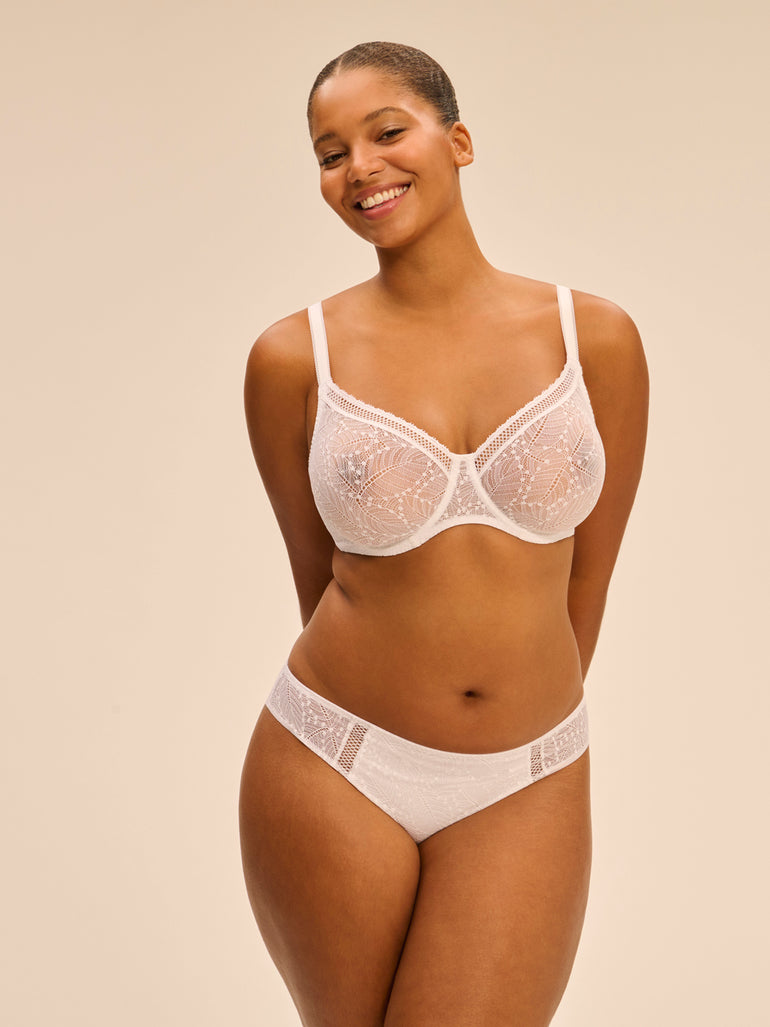 Soutien-gorge avec armatures moulé décolleté plongeant - Blanc