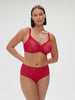 Soutien-gorge avec armatures moulé décolleté plongeant - Rubis/rose