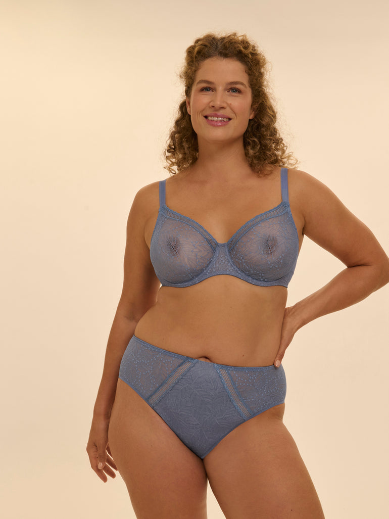 Culotte taille haute - Bleu Chambray