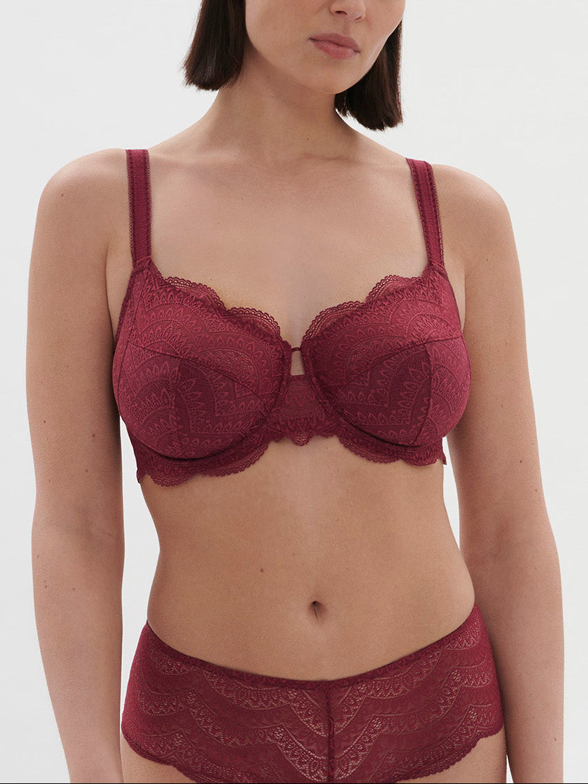 Soutien-gorge avec armature emboitant - Rouge Spinelle