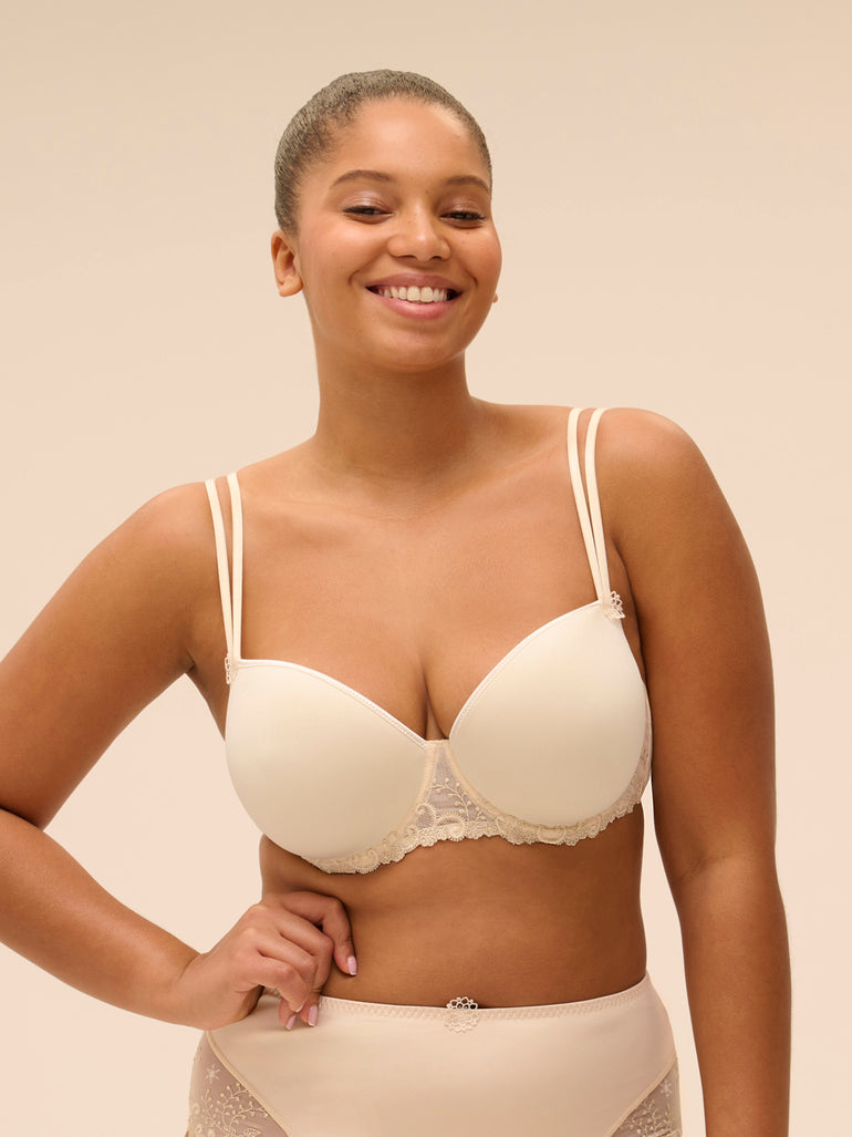 Soutien-gorge décolleté carré en spacer 3D - Beige Topaze