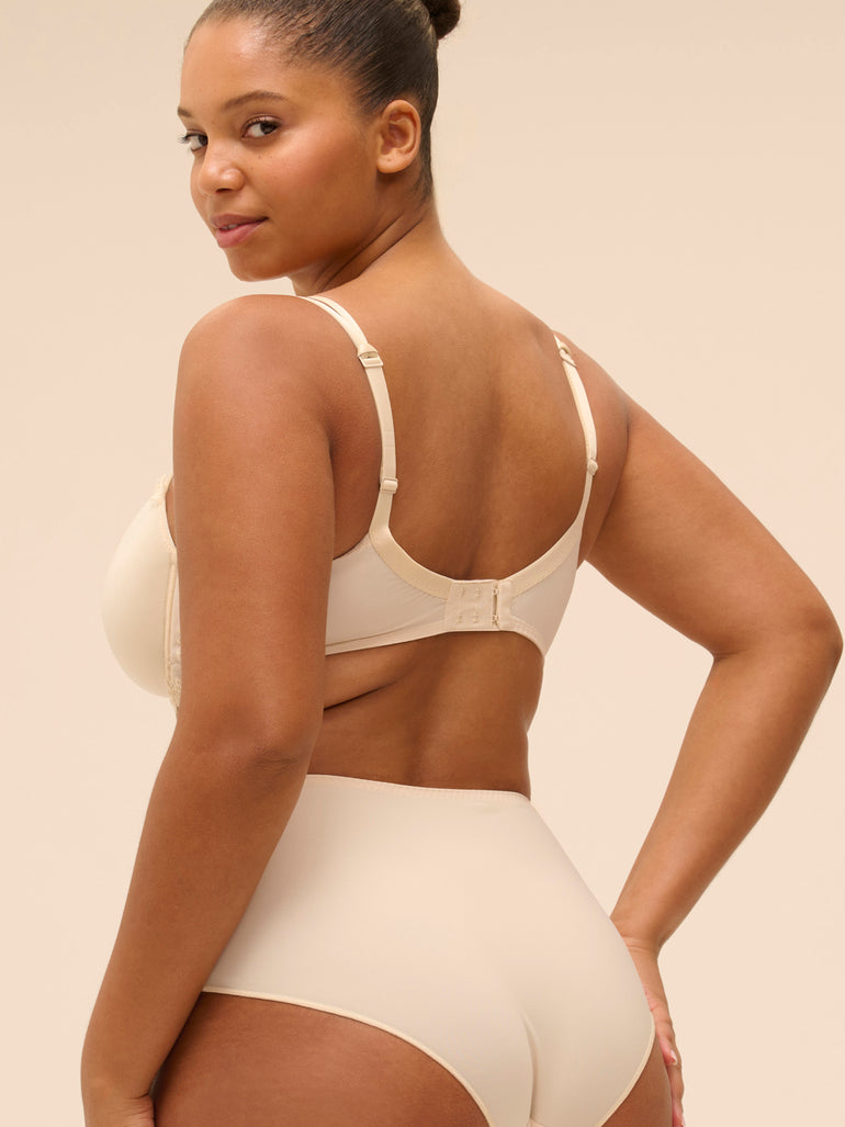 Soutien-gorge décolleté carré en spacer 3D - Beige Topaze