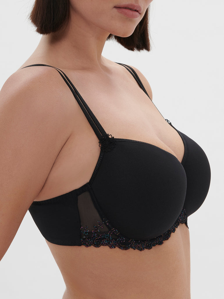 Soutien-gorge décolleté carré en spacer 3D - Noir Gem