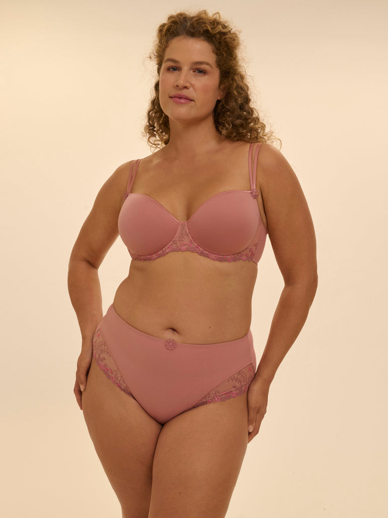 Soutien-gorge décolleté carré en spacer 3D - Rose Fumé