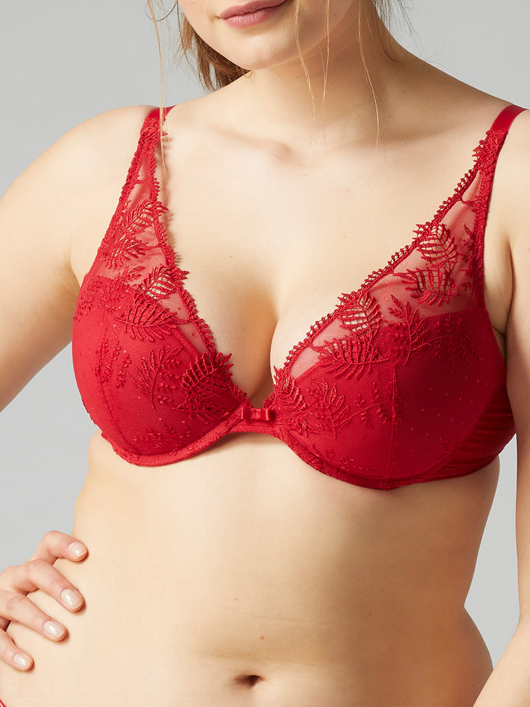 Soutien-gorge push-up triangle - Rouge Opéra