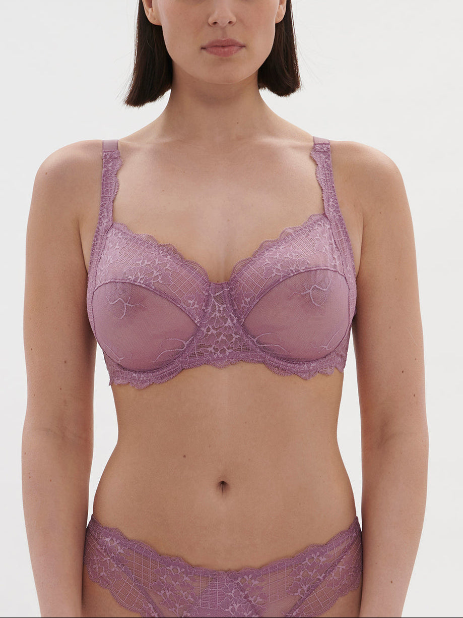 Soutien-gorge avec armature décolleté carré - Mauve Glamour