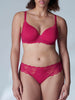 Soutien-gorge emboitant décolleté plongeant - Cranberry