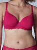 Soutien-gorge emboitant décolleté plongeant - Cranberry