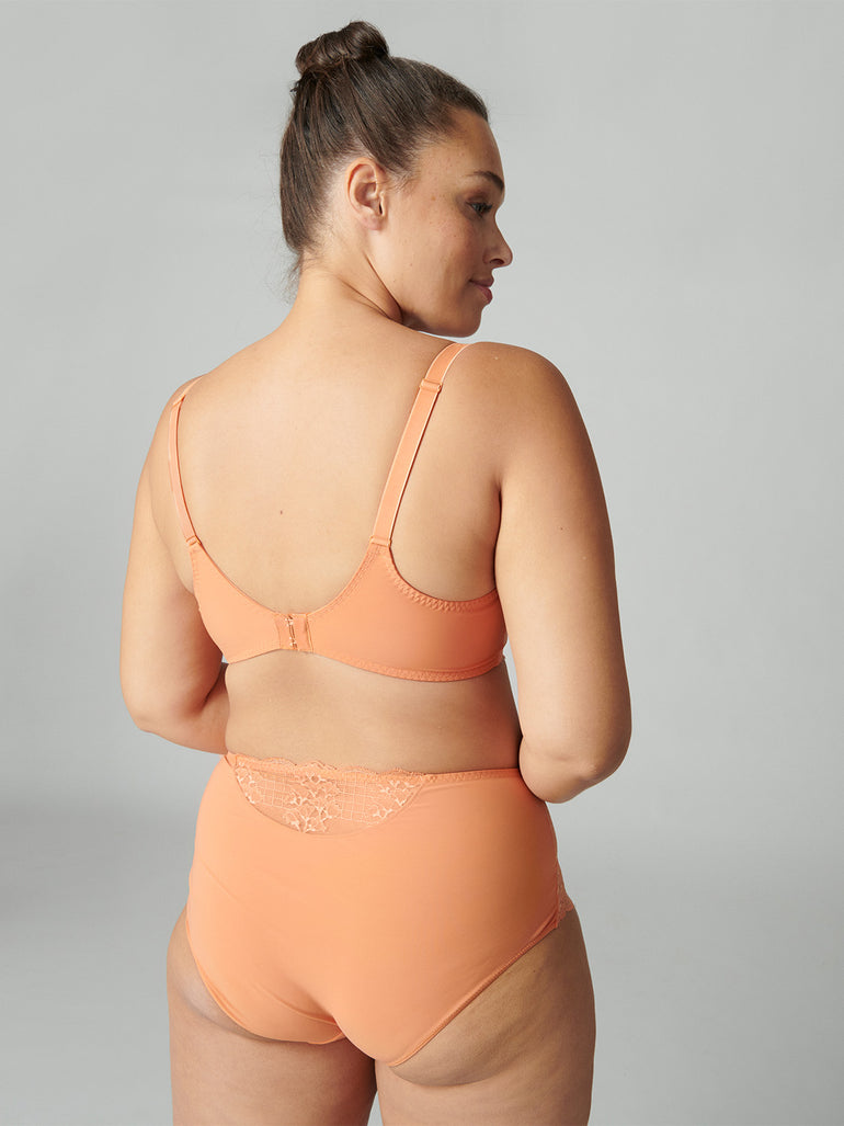 Soutien-gorge avec armatures décolleté plongeant - Abricot