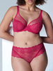 Soutien-gorge triangle emboitant décolleté plongeant - Cranberry