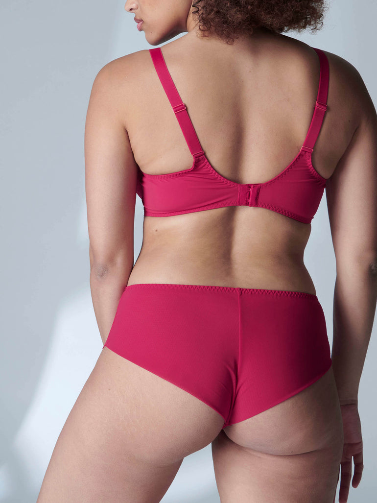 Soutien-gorge triangle emboitant décolleté plongeant - Cranberry