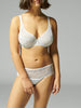 Soutien-gorge triangle emboitant décolleté plongeant - Blanc