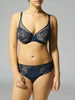 Soutien-gorge triangle emboitant décolleté plongeant - Bleu infini
