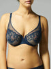 Soutien-gorge triangle emboitant décolleté plongeant - Bleu infini