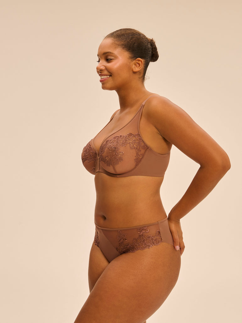 Soutien-gorge avec armature décolleté plongeant - Brun Tender