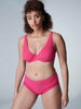 Soutien-gorge triangle emboitant décolleté plongeant - Fuschia