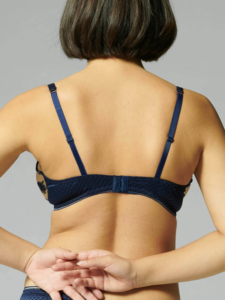 Soutien-gorge triangle avec armatures - Bleu Nuit