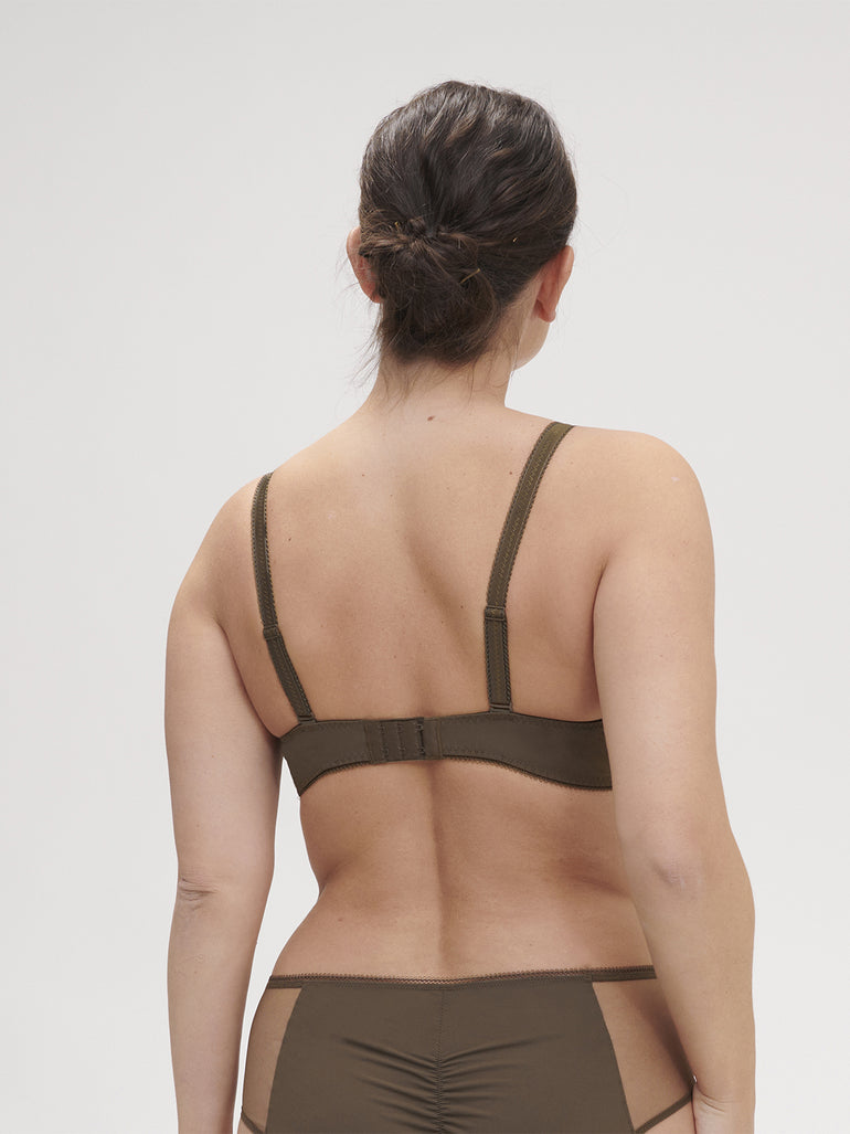 Soutien-gorge avec armatures décolleté plongeant - Vert Nomade