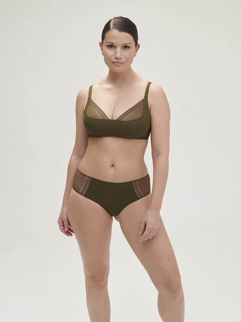 Soutien-gorge sans-armatures structuré - Vert Aventure