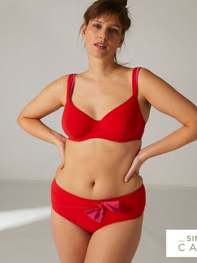 Culotte de bain taille haute - Cherry