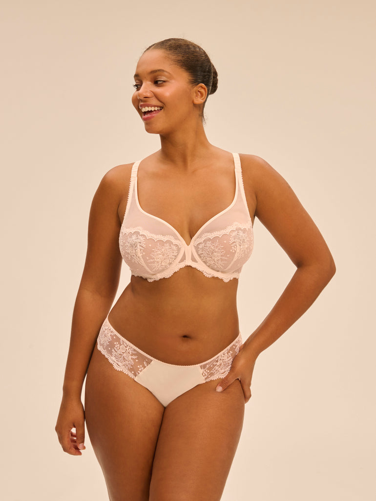 Soutien-gorge avec armature décolleté plongeant - Rose sakura