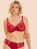 Soutien-gorge avec armature décolleté plongeant - Rouge Opéra