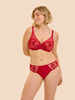Soutien-gorge avec armature décolleté plongeant - Rouge Opéra