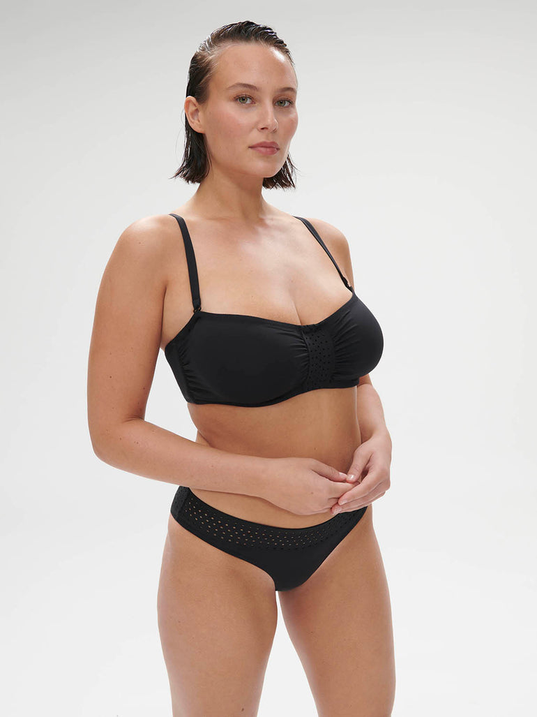 Haut de maillot de bain bandeau mousse avec armatures - Noir