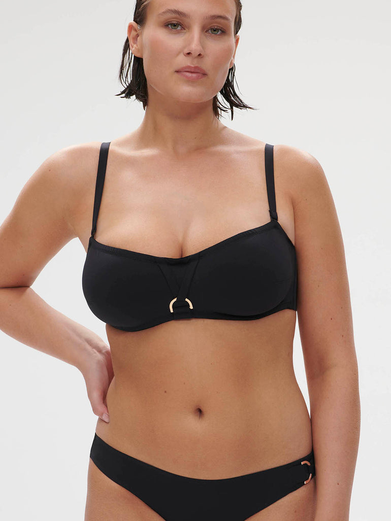 Haut de maillot de bain bandeau mousse avec armatures - Noir