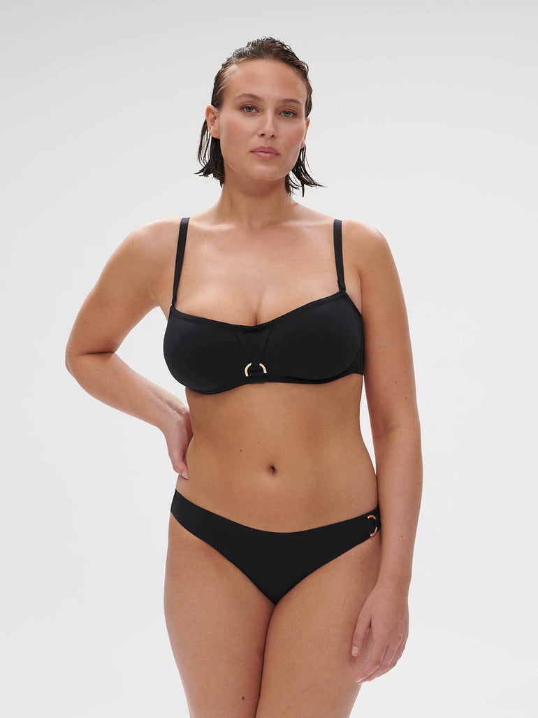 Haut de maillot de bain bandeau mousse avec armatures - Noir