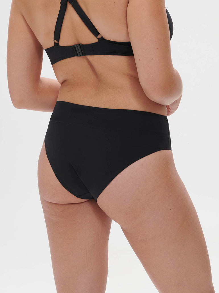 Culotte de bain taille haute - Noir