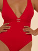 Maillot de bain 1 pièce bonnet mousse sans armature - Ecarlate
