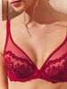 Soutien-gorge avec armature décolleté plongeant - Rouge Opéra