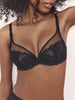 Soutien-gorge avec armature décolleté plongeant - Noir
