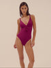 Maillot de bain 1 pièce de bain avec armatures cachées - Cassis